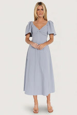 Indie Back Tie Dress | Dusty Blue
