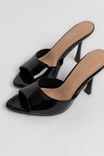 Becka Open Toe Mule Heel | Black