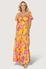 Darla Maxi Dress | Yellow + Pink Floral