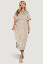 Mayfair Sequin Midi Dress | Champagne