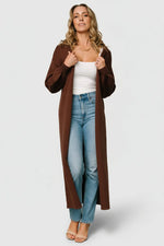 Ethel Long Cardigan | Dark Brown