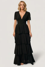 Montaigne Ruffle Maxi Dress | Black