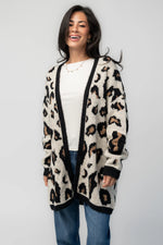 Jeter Open Cardigan | Leopard Print