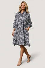 Dakota Babydoll Dress | Navy Print