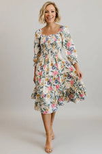 Marta Smocked Midi Dress | Multi Floral