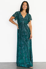Kimberly Velvet Maxi Dress | Emerald