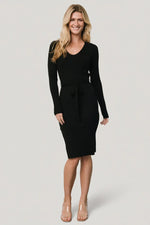 Blayne Ribbed Midi Dress | Black
