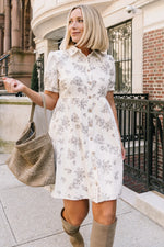 Juliet Short Dress | Cream Print
