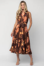 Tess Midi Dress | Brown + Rust