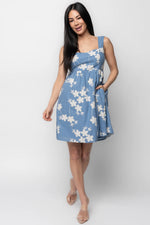 Ivy Short Dress | Blue + White