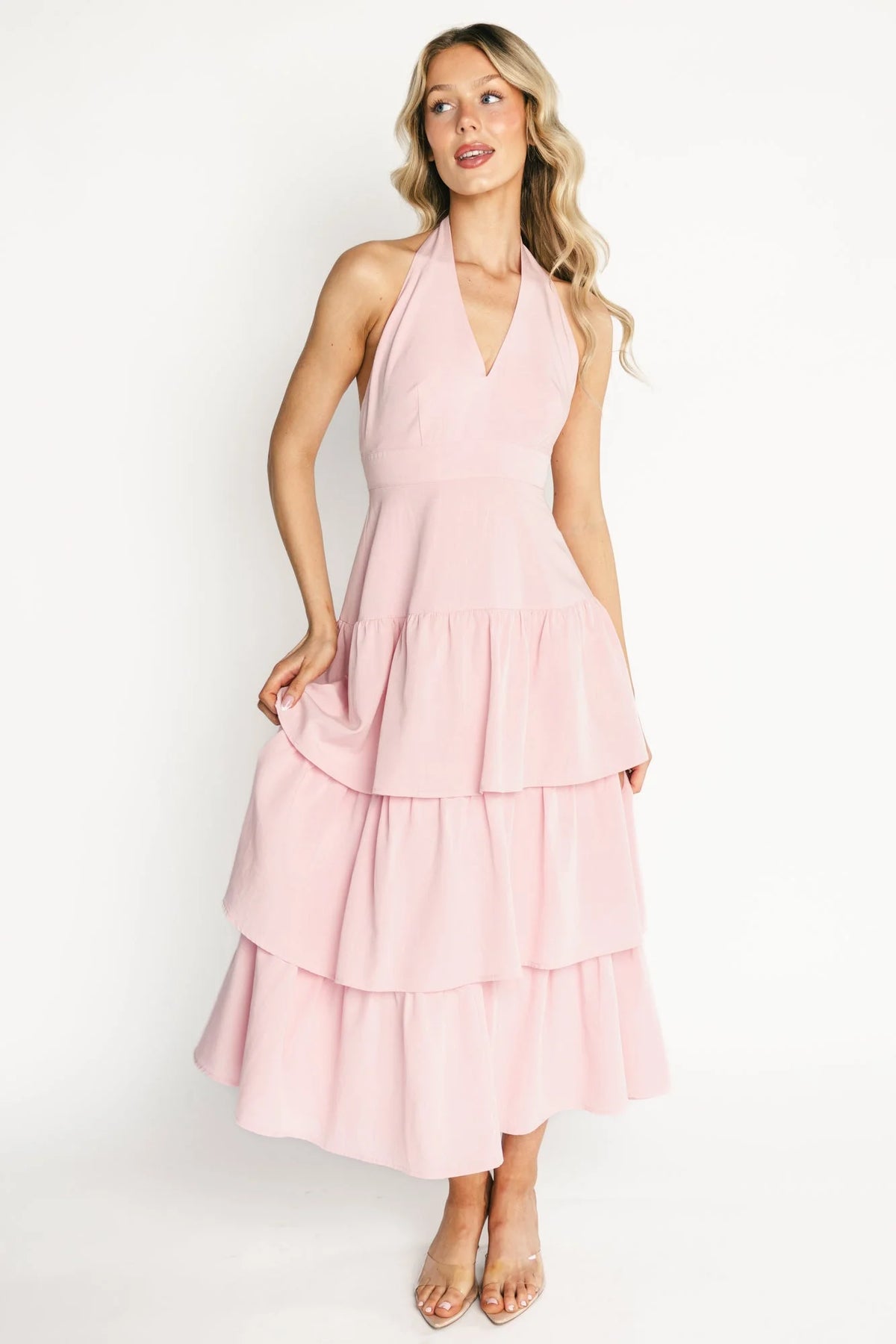 Savannah Tiered Maxi Dress | Light Pink