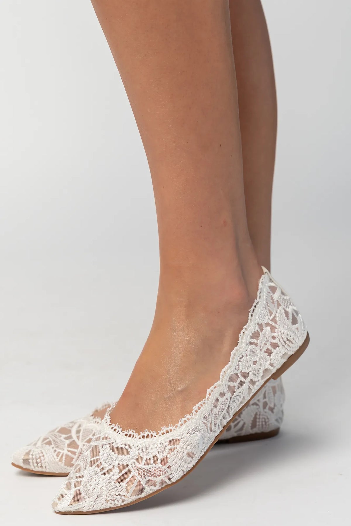 Eirena Lace Ballet Flats | Ivory