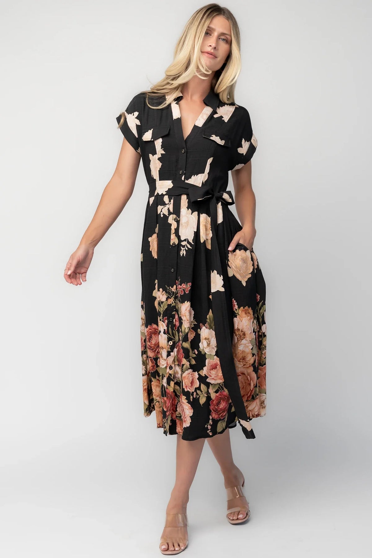 Pembroke Midi Dress | Black Floral