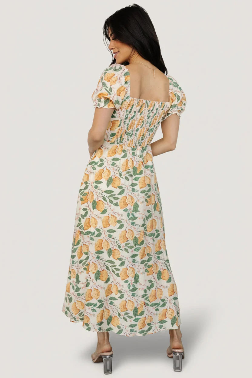 Amalfi Midi Dress | Lemon Print