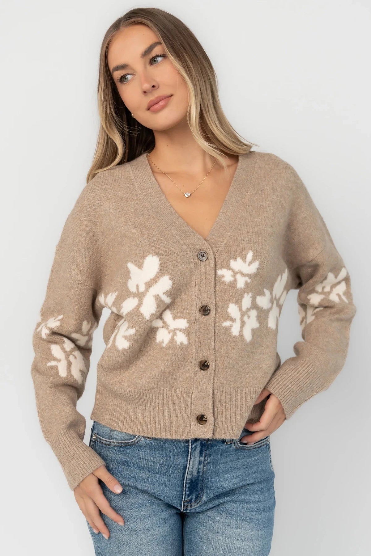 Adelana Knit Cardigan | Taupe