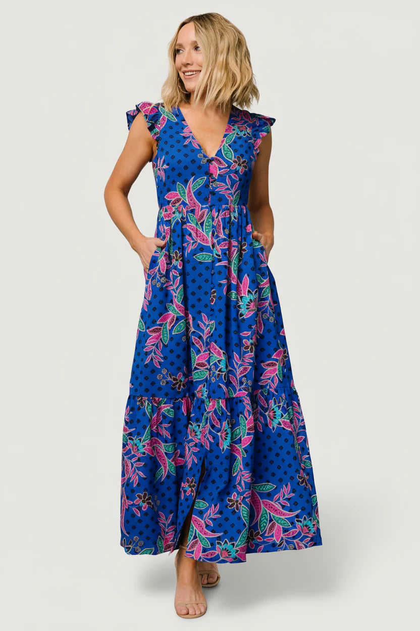 Biscayne Maxi Dress | Indigo Print