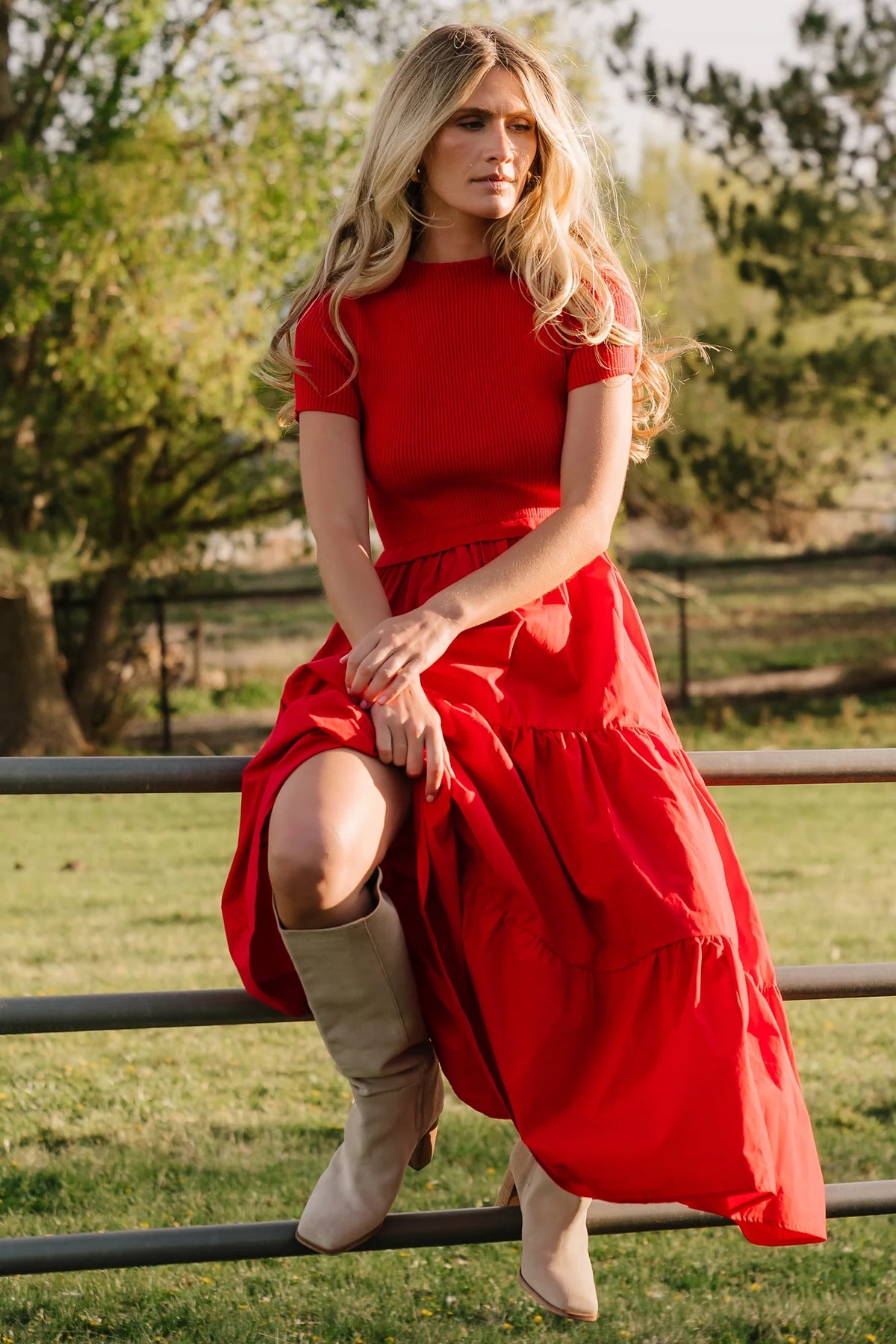 Devotion Tiered Dress | Red