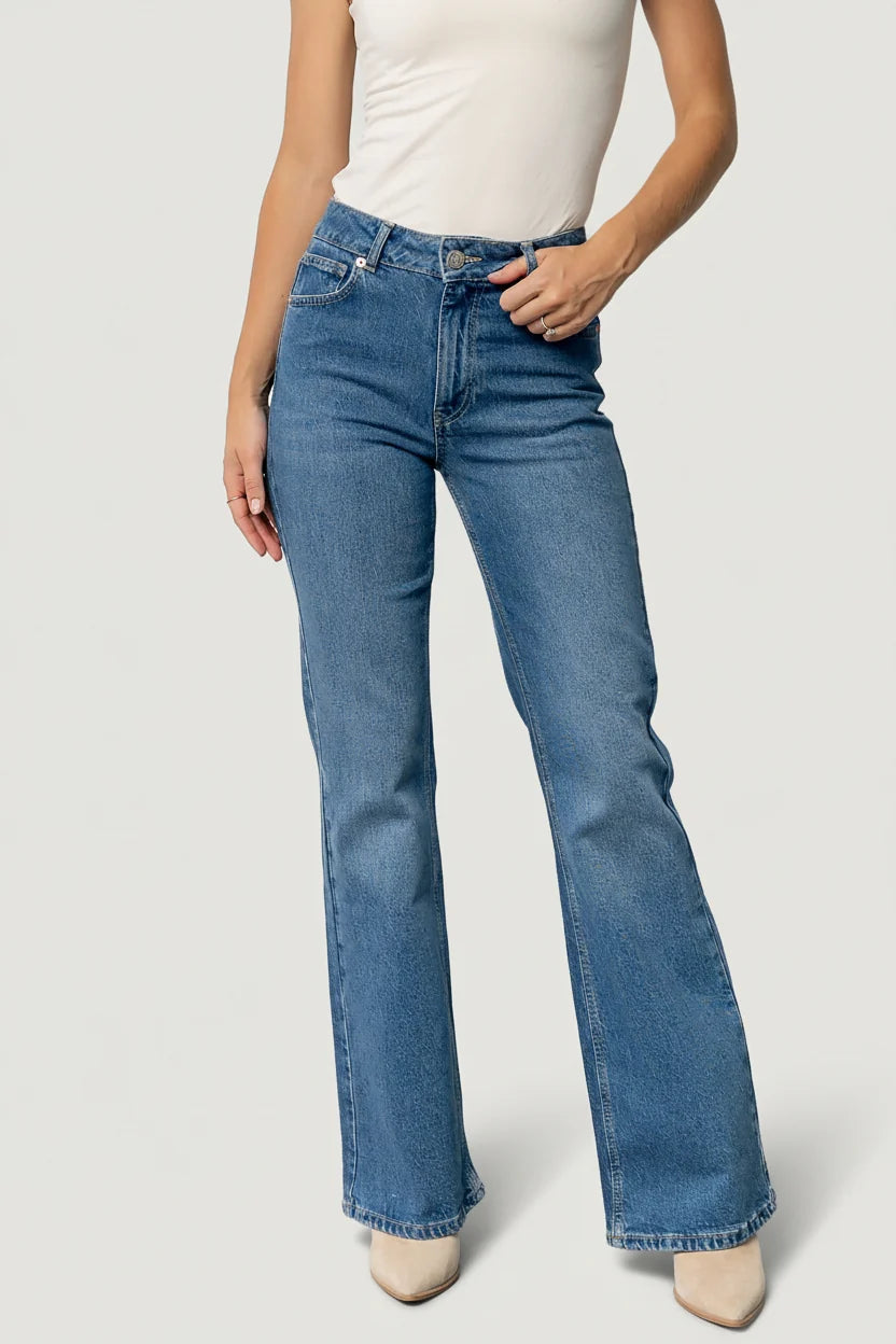 Michel High Rise Bootcut Jeans | Mid Wash