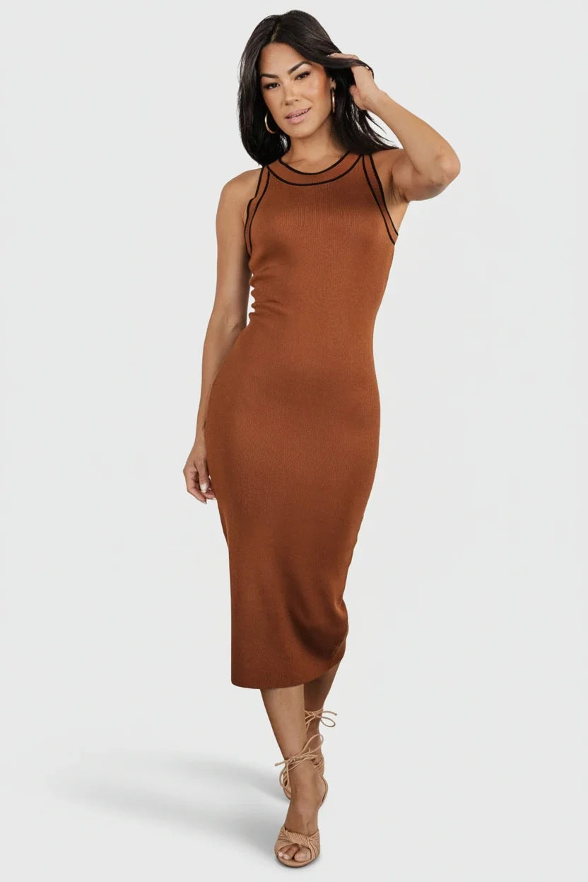 Tove Knit Tank Midi Dress | Copper