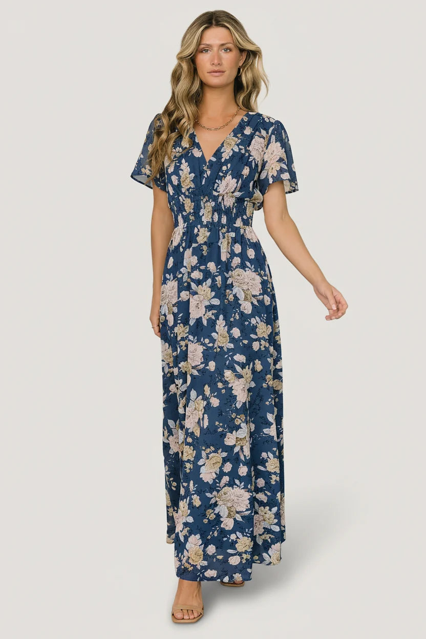 Birdie Maxi Dress | Blue + Blush Floral