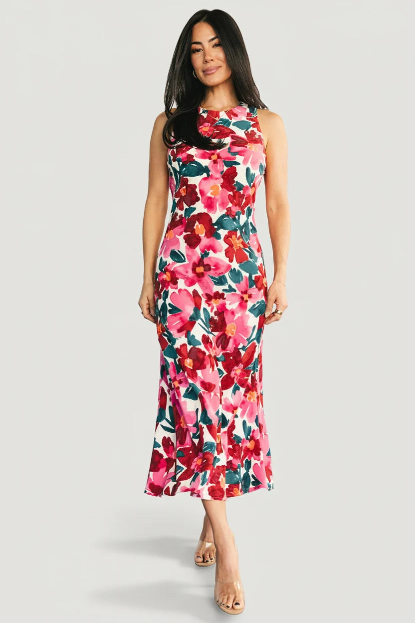 Fernanda Midi Dress | Fuchsia Floral