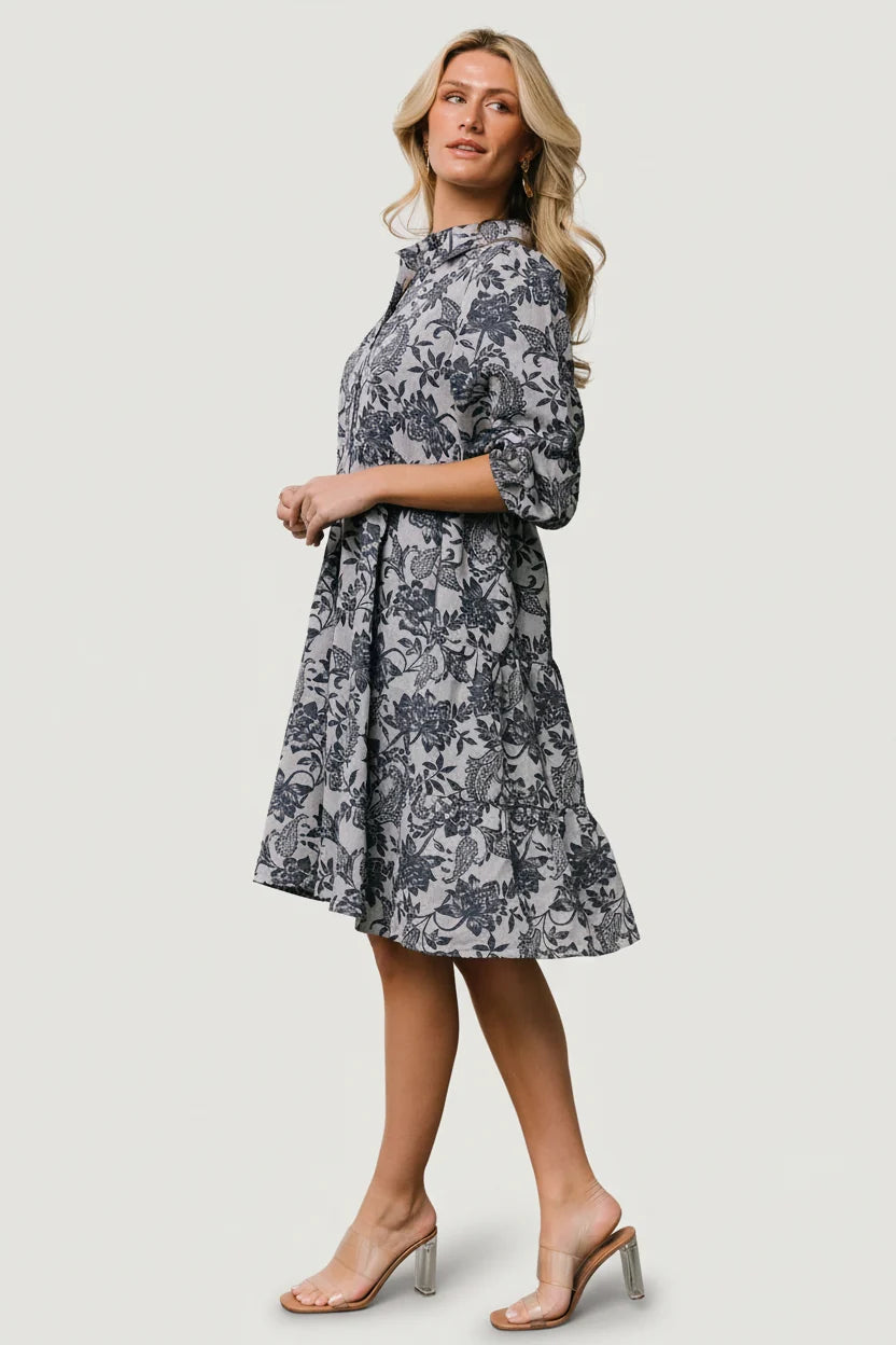 Dakota Babydoll Dress | Navy Print