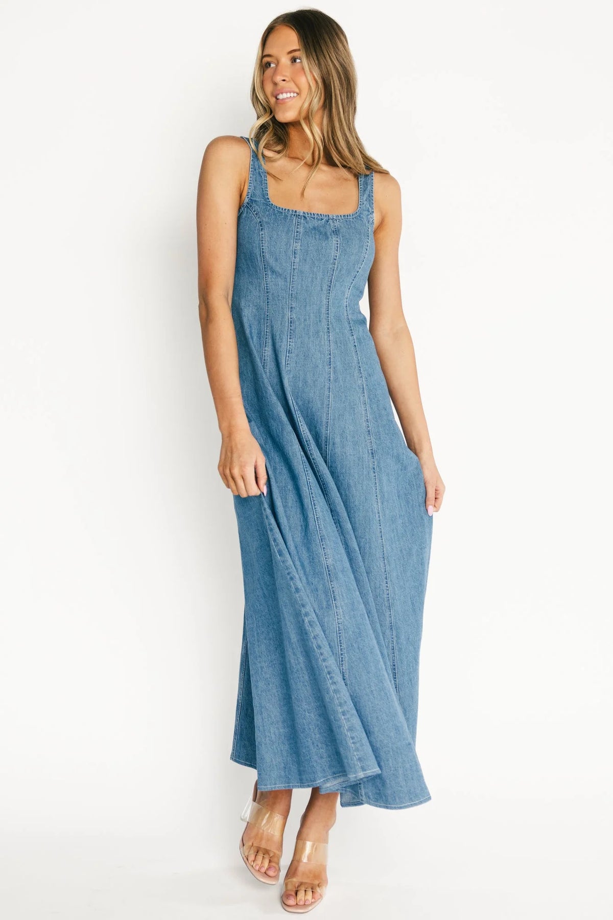 Annie Denim Maxi Dress | Blue