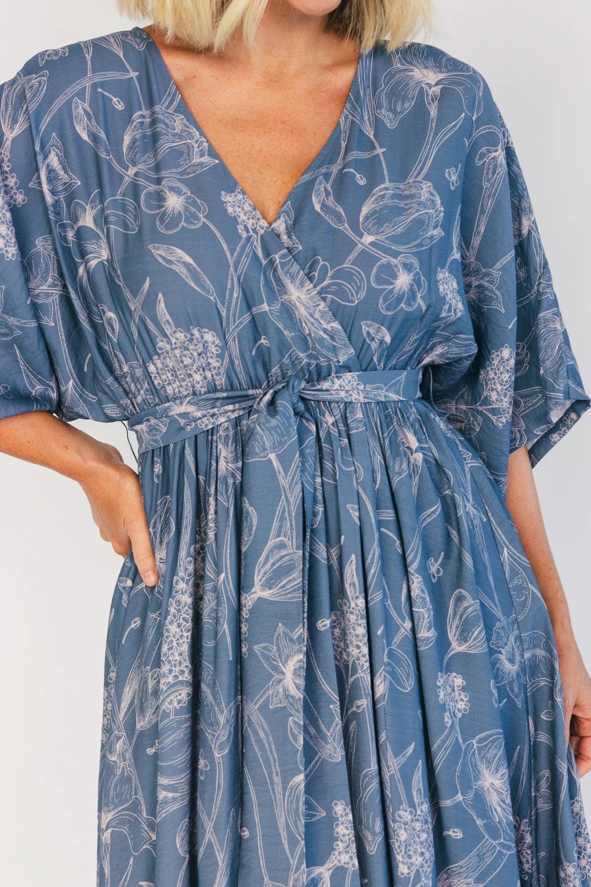 Kalea Maxi Dress | Slate Blue Print