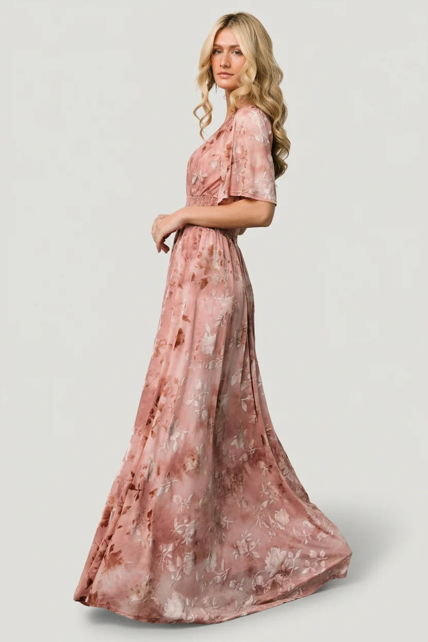 Veronica Velvet Maxi Dress | Blush