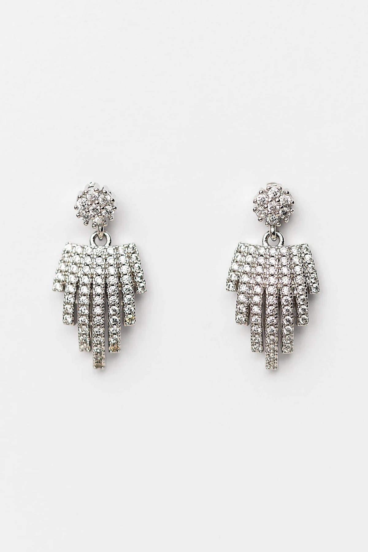 Ivera Fringe Drop Earrings | Silver