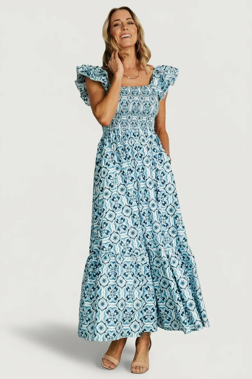 Zoey Smocked Maxi Dress | Blue Print