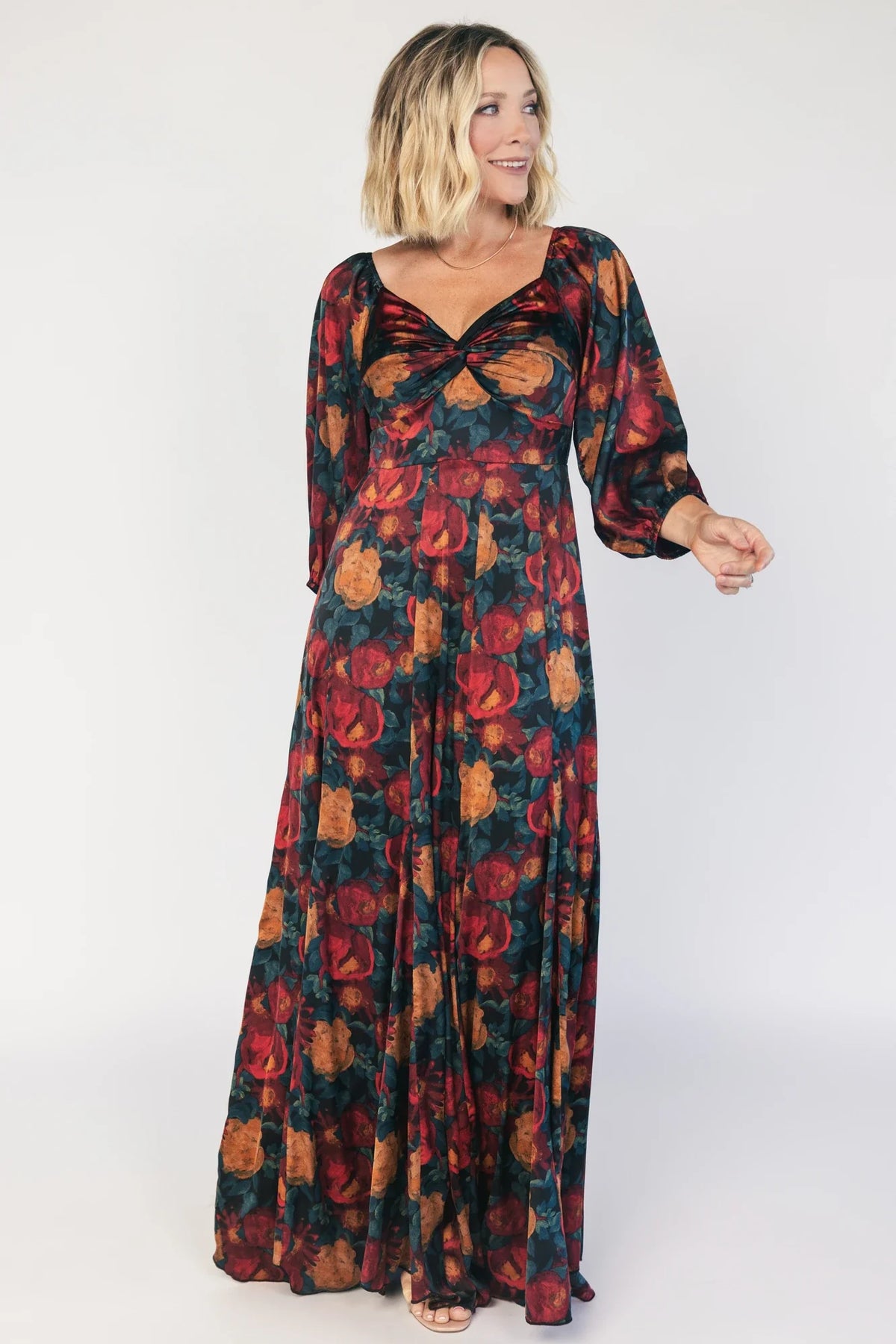 Liesel Maxi Dress | Dark Jade + Marsala