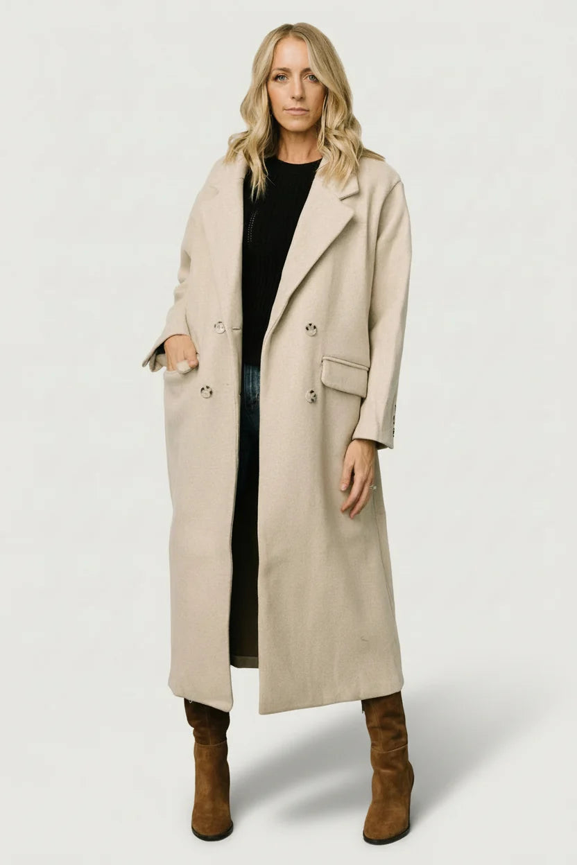 Anderson Double Breasted Coat | Natural