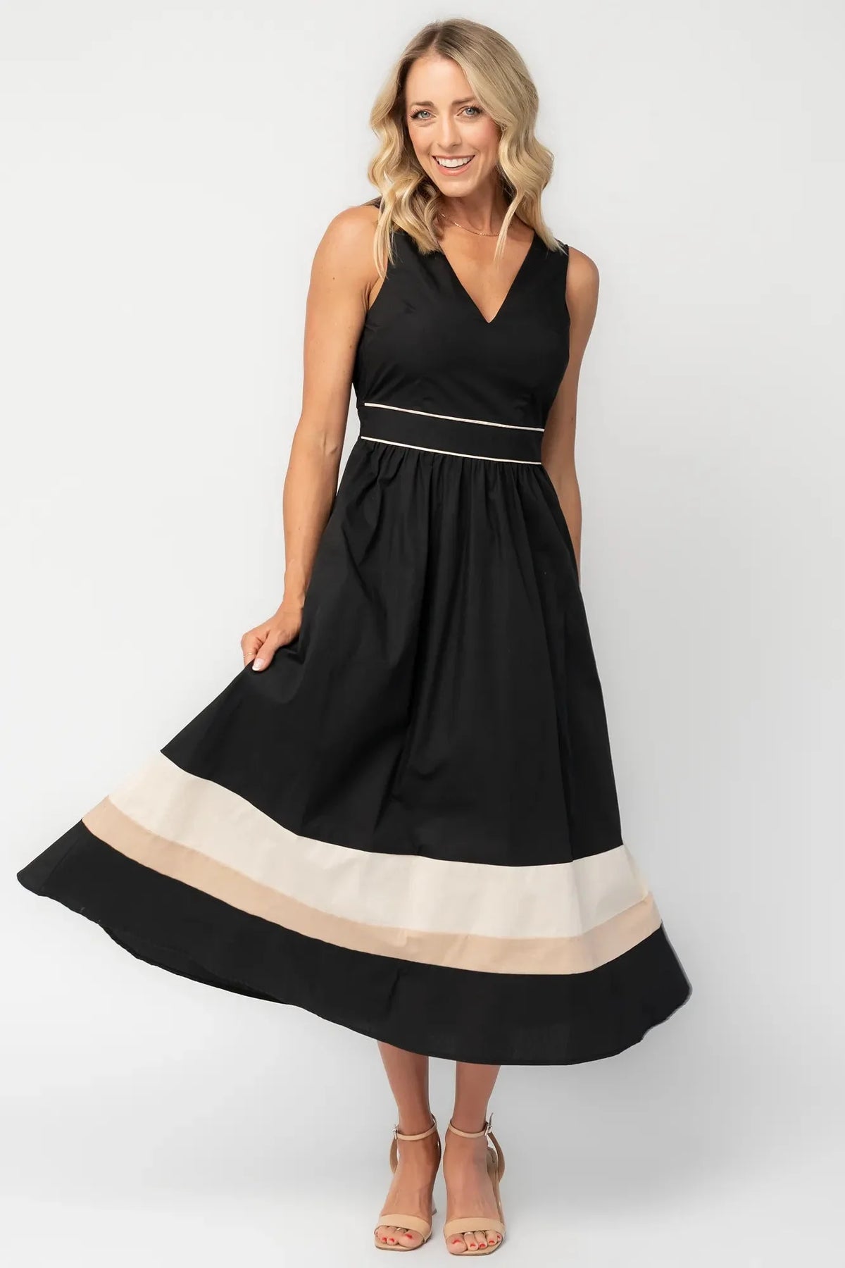 Oxford Midi Dress | Black