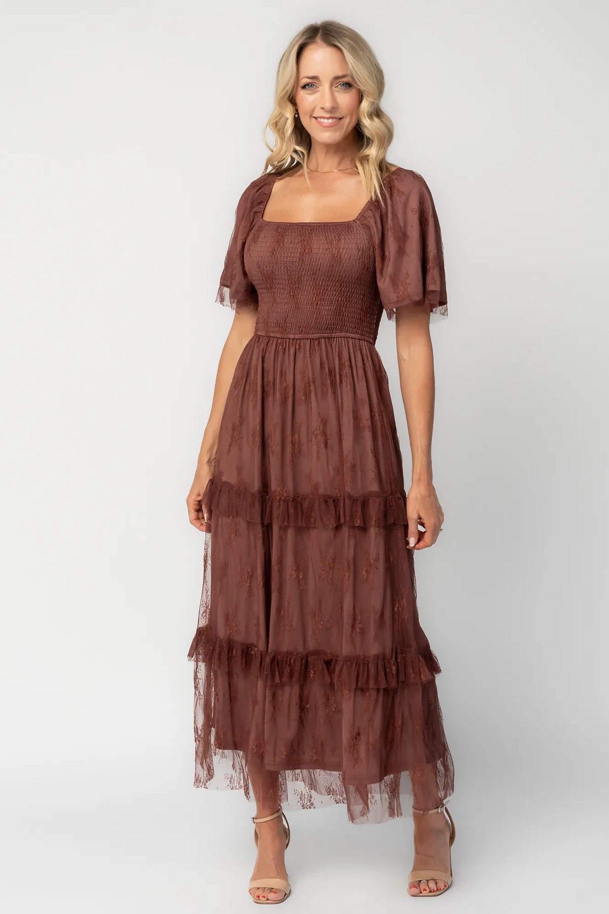 Auden Lace Maxi Dress | Mahogany
