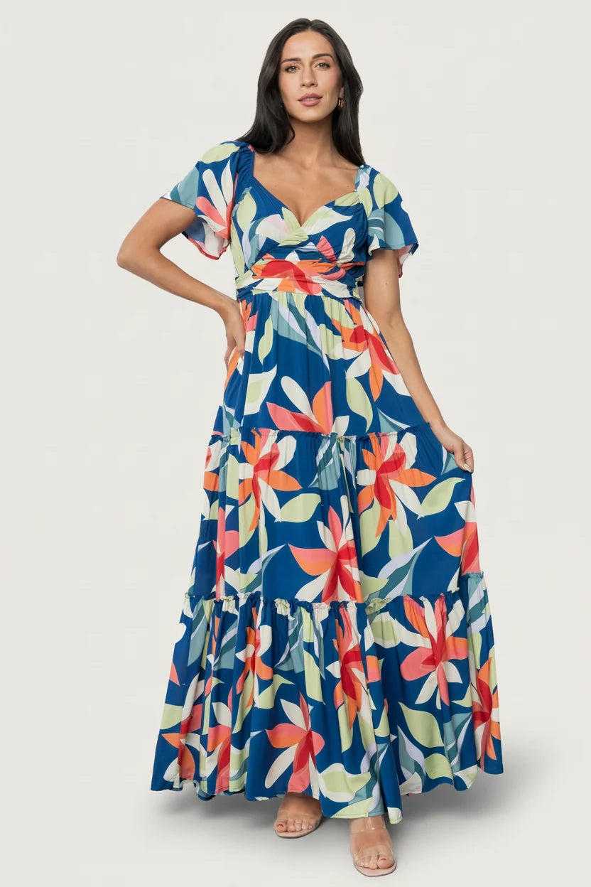 Samira Maxi Dress | Navy Multi Floral