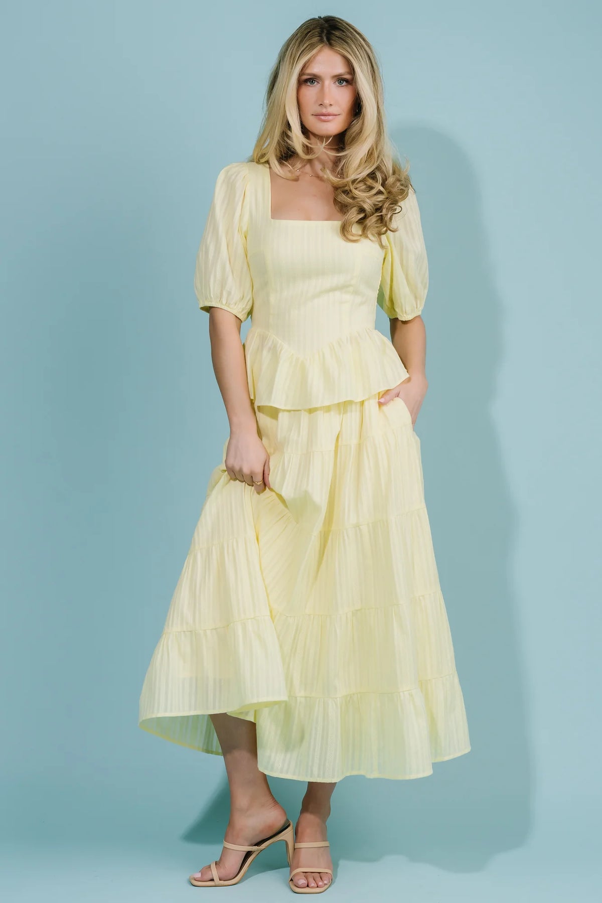 Candace Top + Skirt Set | Light Yellow