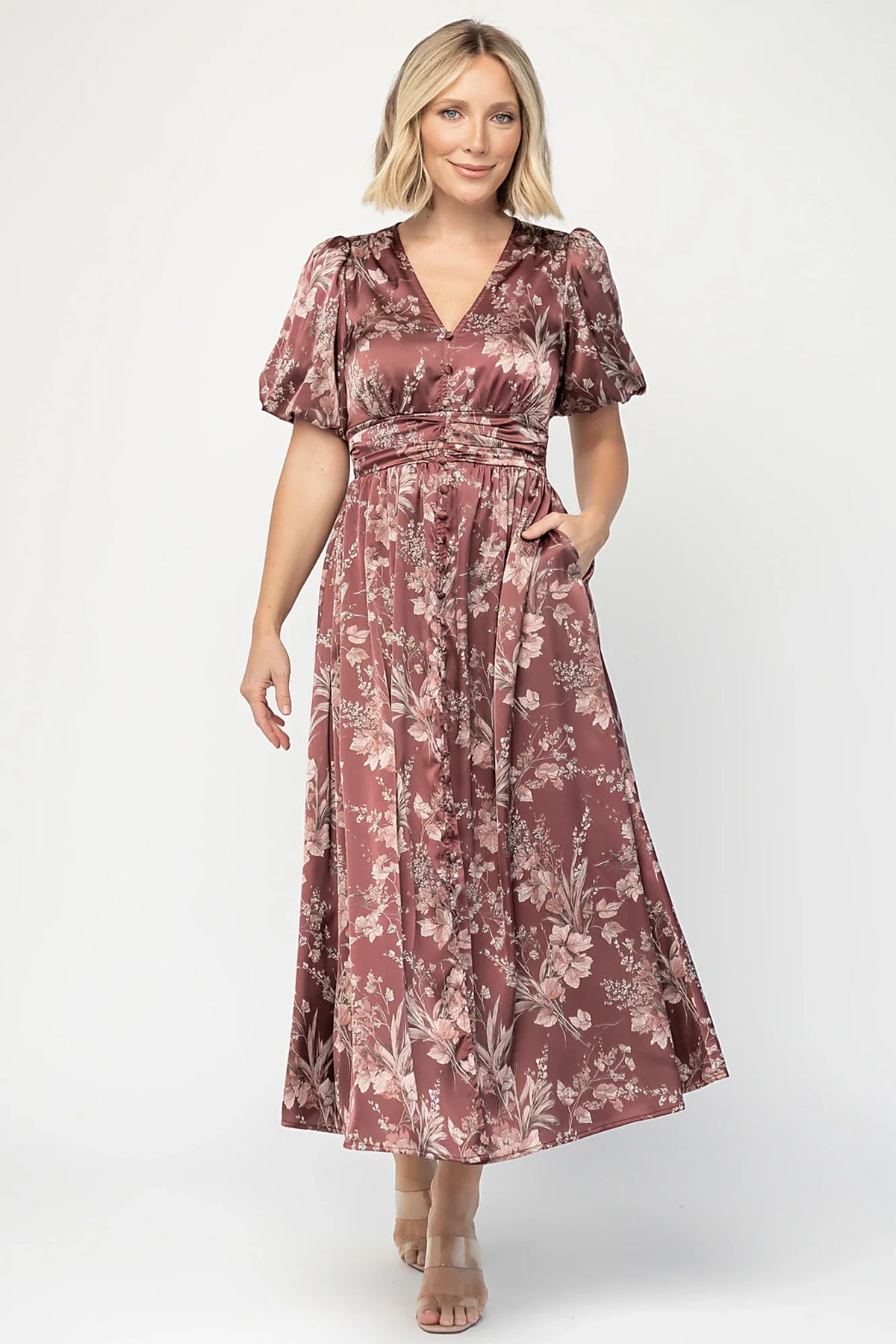 Lilibet Satin Dress | Clove Floral