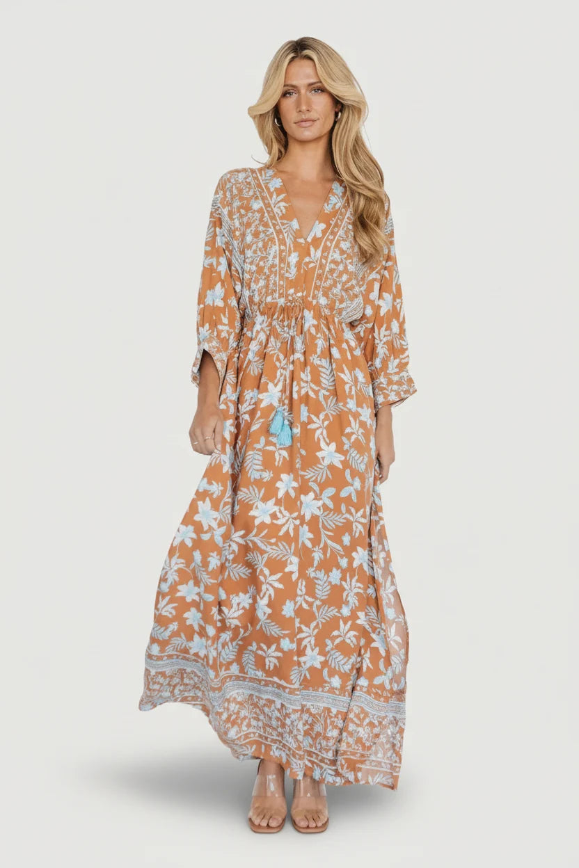 Laken Maxi Dress | Camel Multi