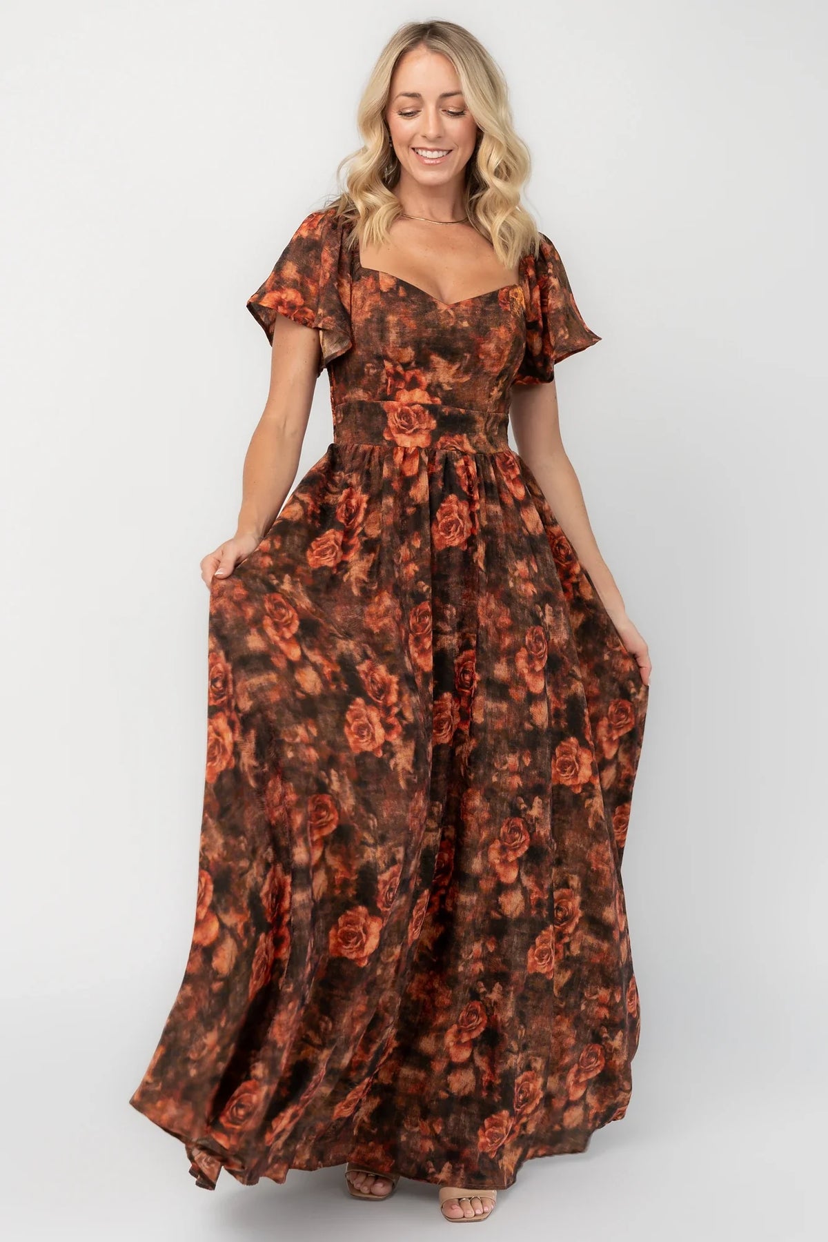 Astor Maxi Dress | Dark Rust Floral