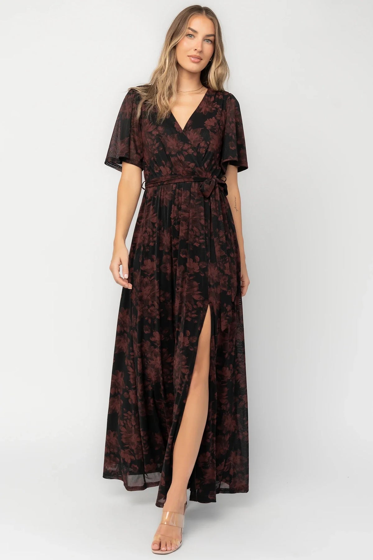 Reverie Maxi Dress | Black + Burgundy