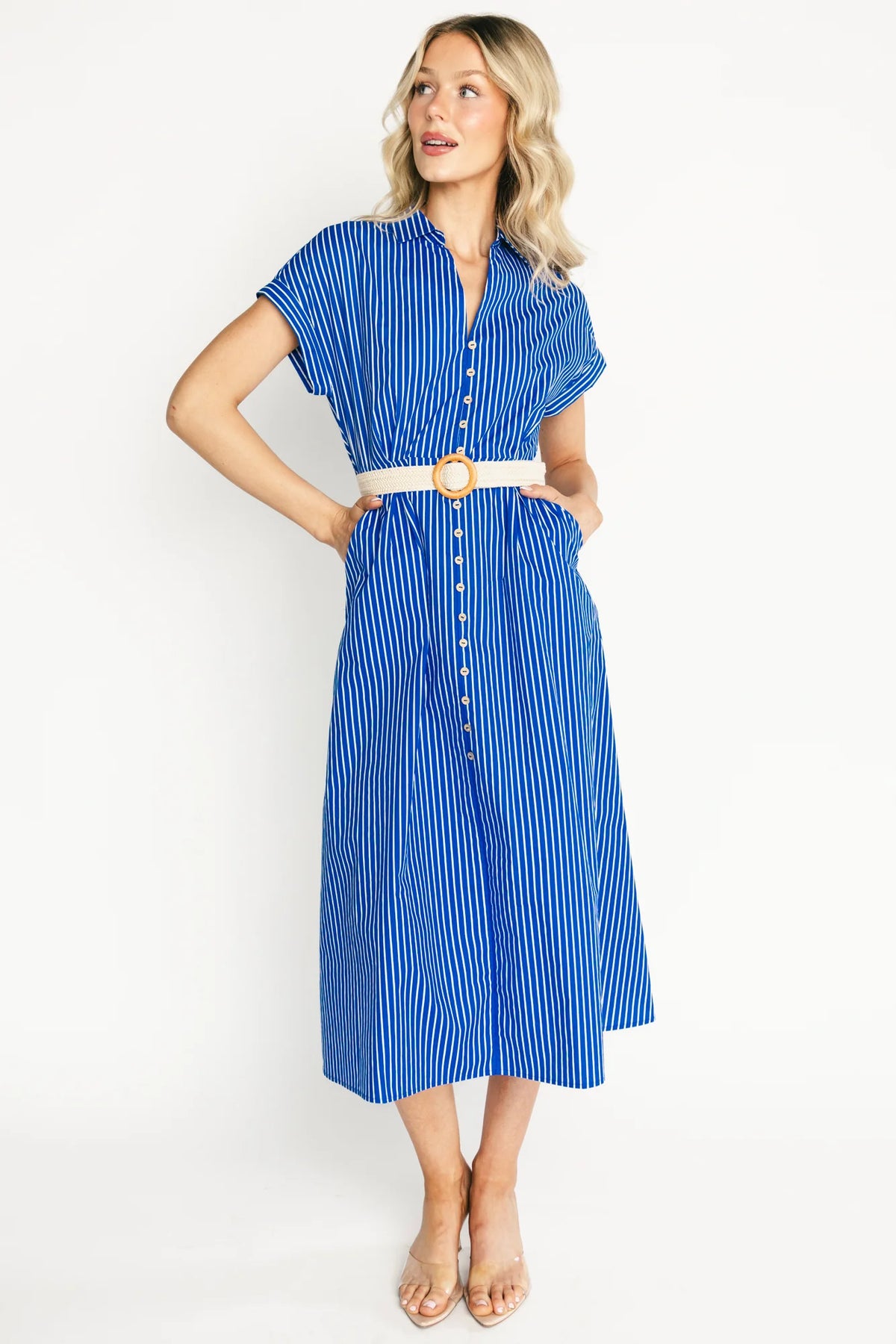 Pyper Midi Dress | Blue Stripe