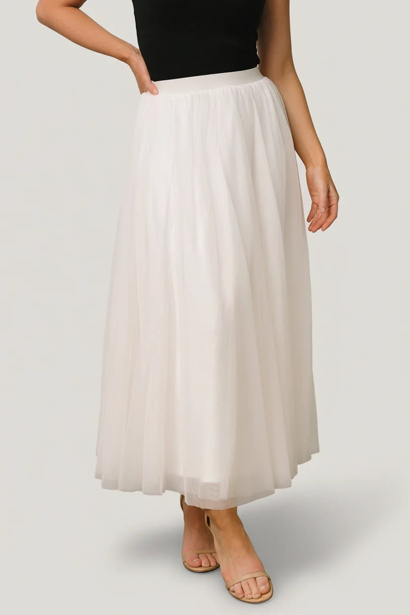 Mila Tulle Skirt | Cream