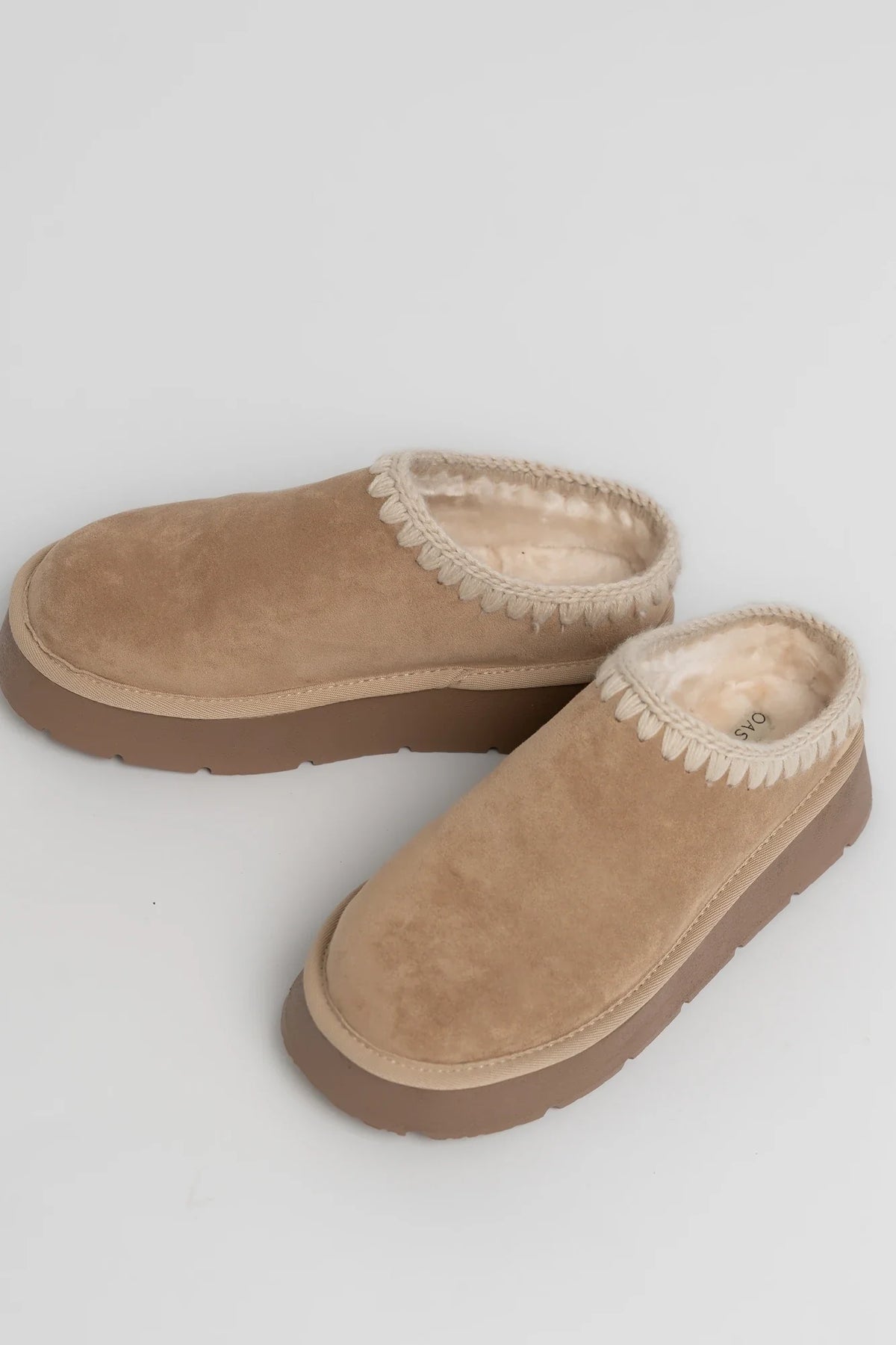 Pamela Platform Cozy Mule Slippers | Tan