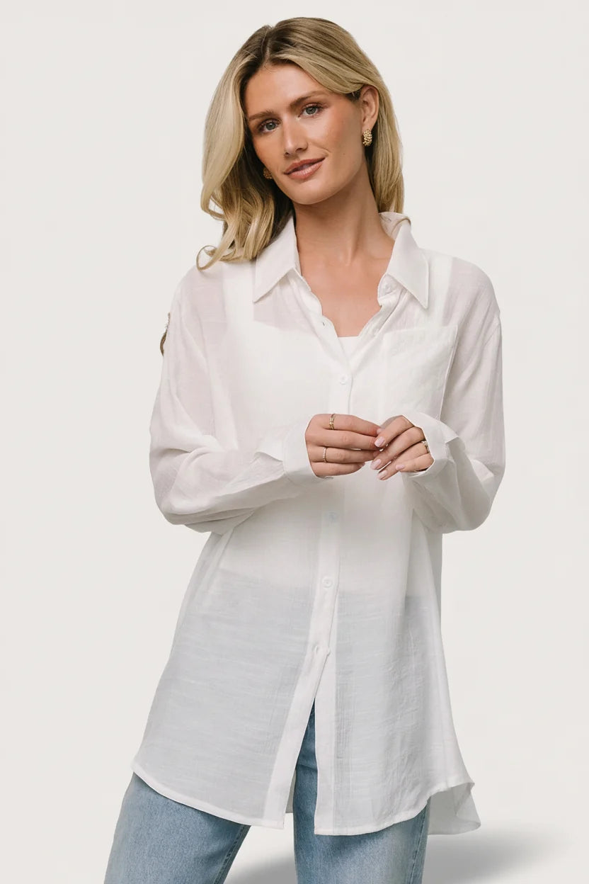 Breck Button Up Top | Off White