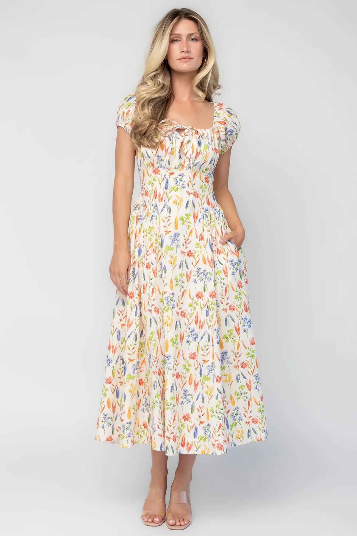 Kendall Midi Dress | Cream Multi Floral