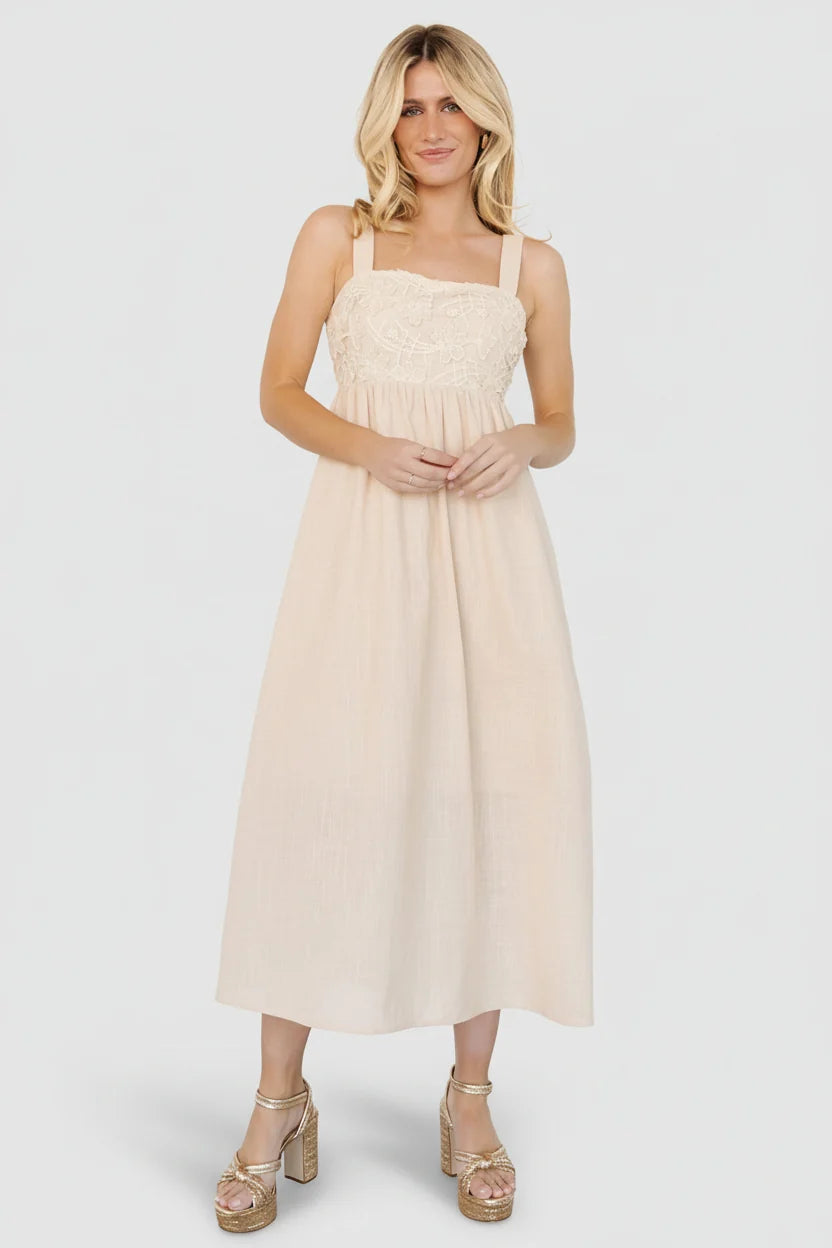 Mia Tie Back Dress | Natural