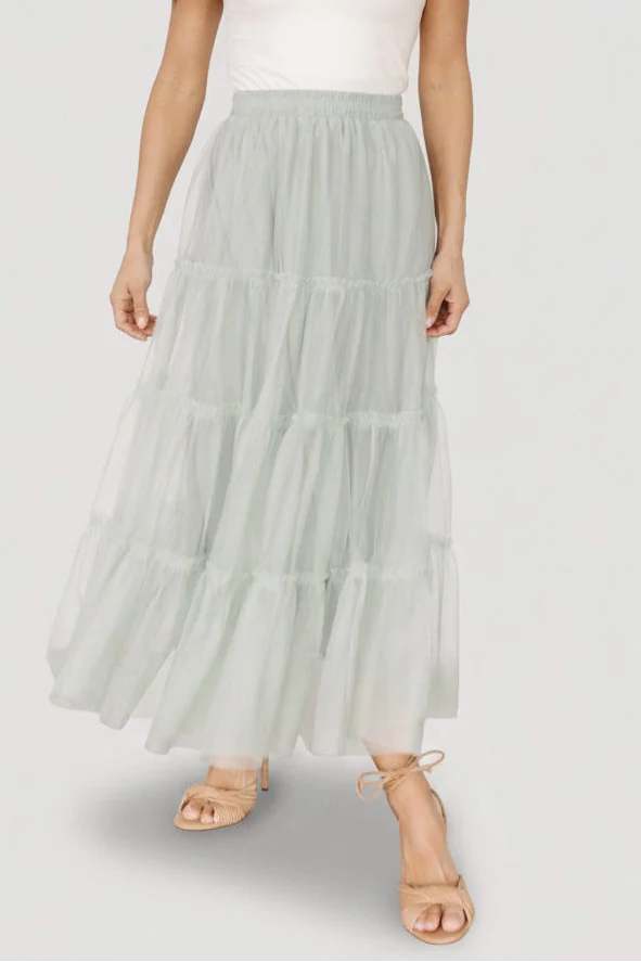 Galena Tulle Skirt | Light Sage