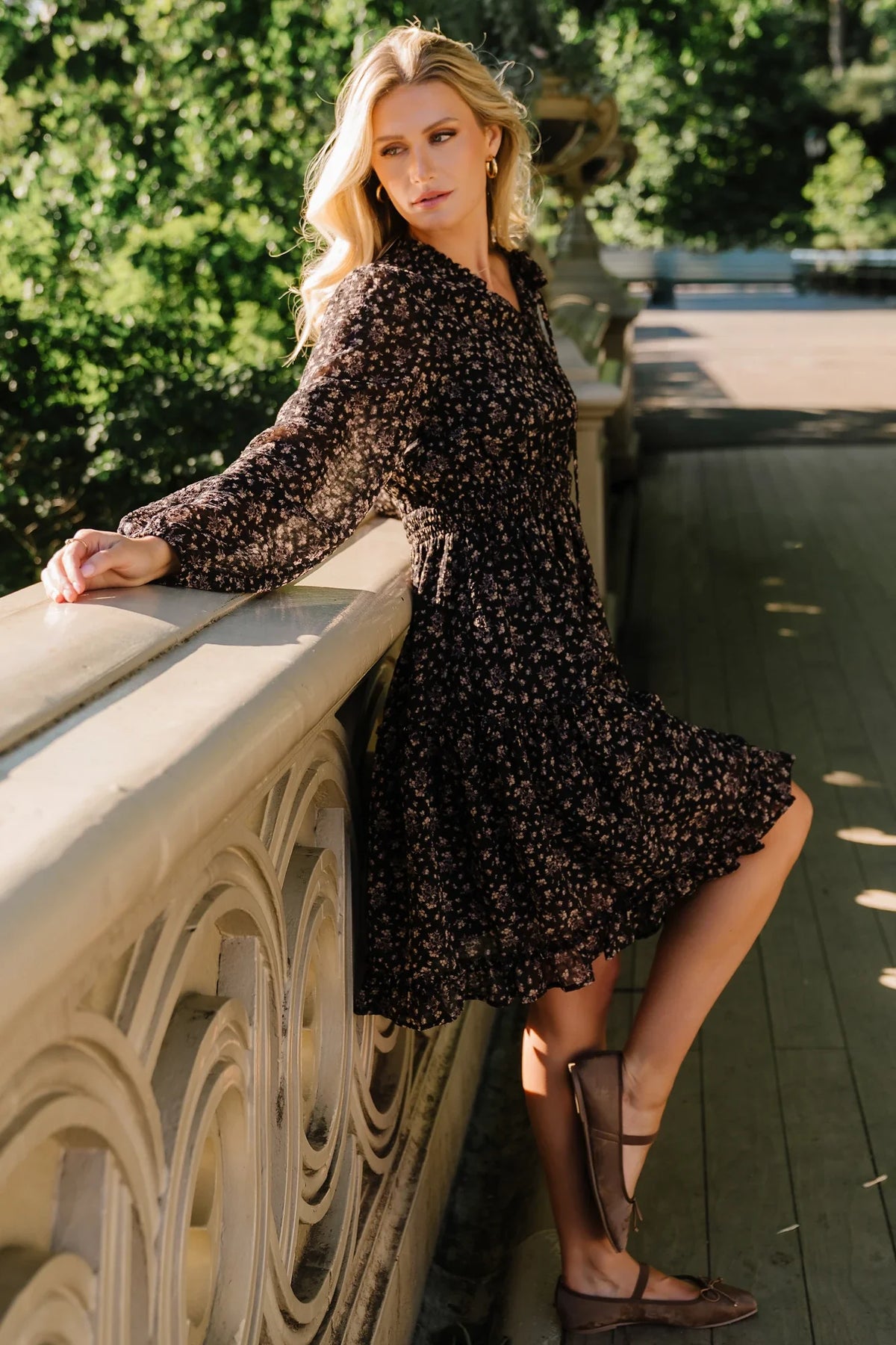 Fairfield Short Dress | Black Floral