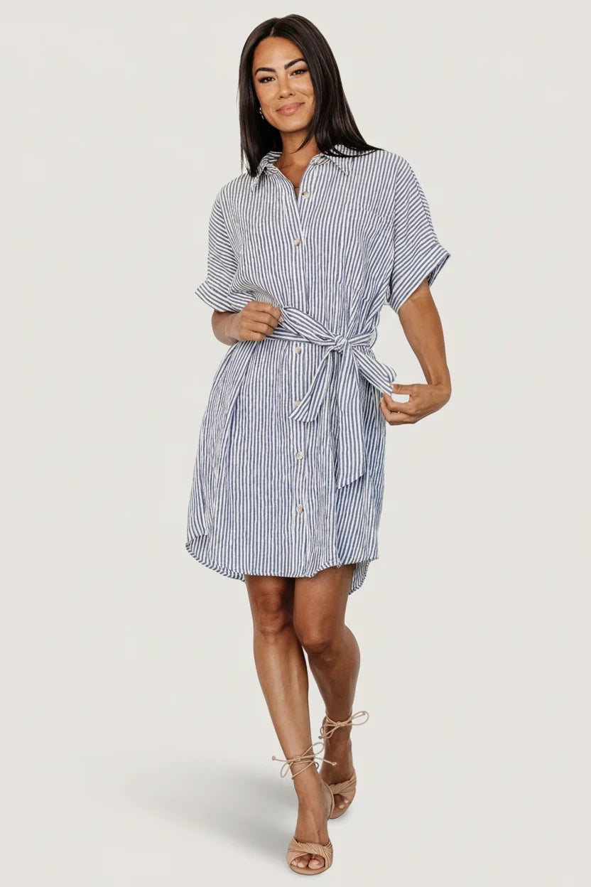 Nautical Shirt Dress | Blue Stripe